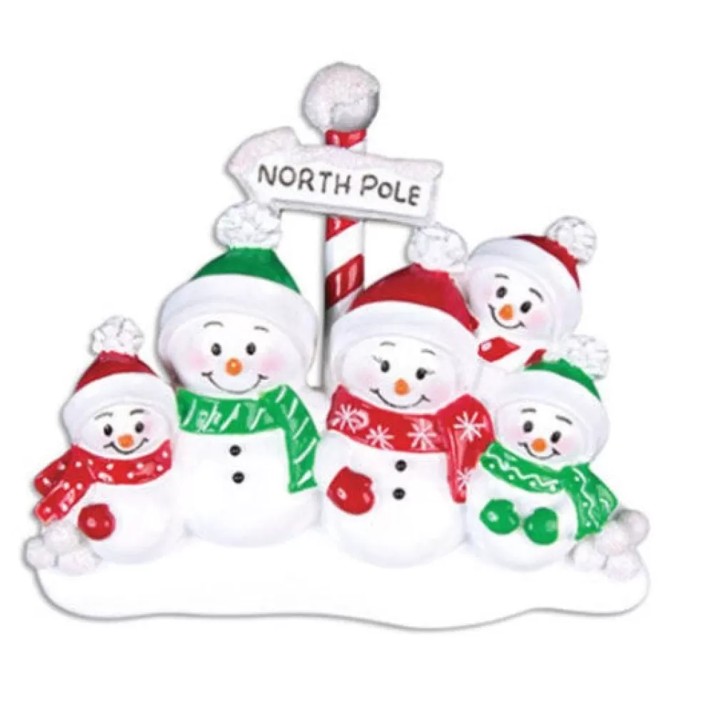 The Spirit of Christmas Personalization>North Pole Ornament Family Of 5 Personalized Ornament