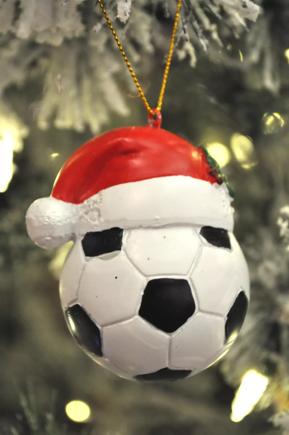 The Spirit of Christmas Sports>Soccer Ball With Santa Hat